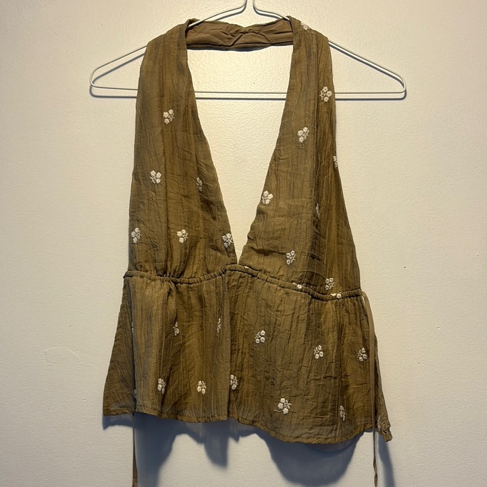 Princess Polly Olive Floral Tank Top